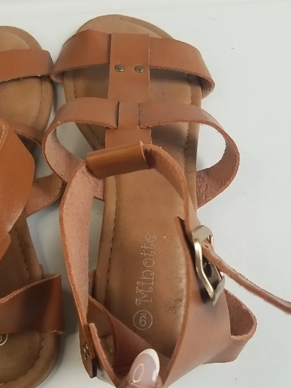 Women's Brown Strappy Ankle Buckle Sandals